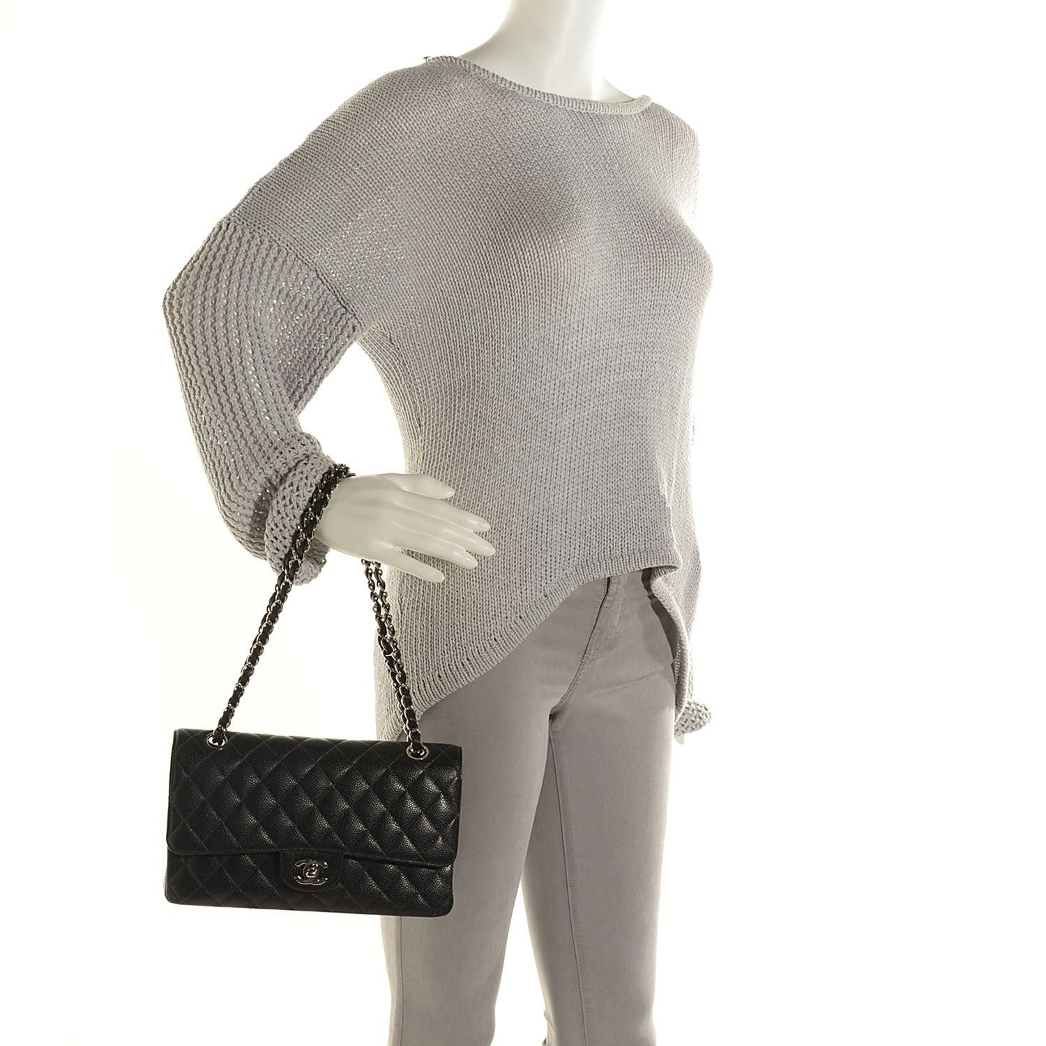 Chanel Caviar Quilted Medium Double Flap Black 2 of 8