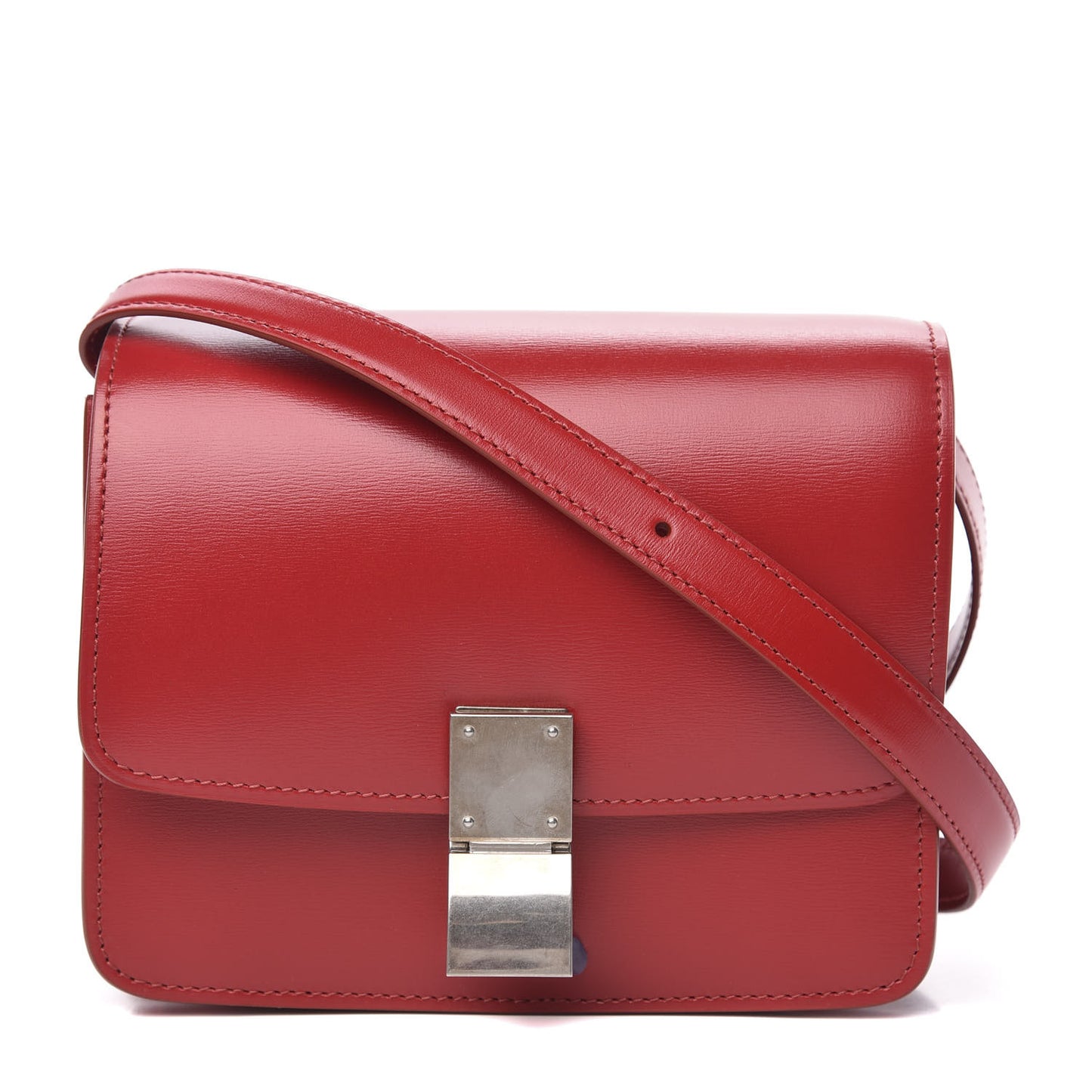 Box Calfskin Small Classic Box Flap Bag Red