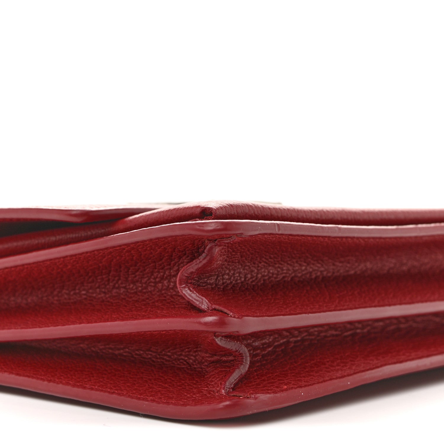 Saint Laurent Grained Calfskin Medium Monogram Sunset Satchel Red 9 of 17