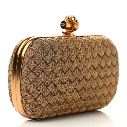 Bottega Veneta Intreccio Oro Bruciato Knot Clutch 3 of 8