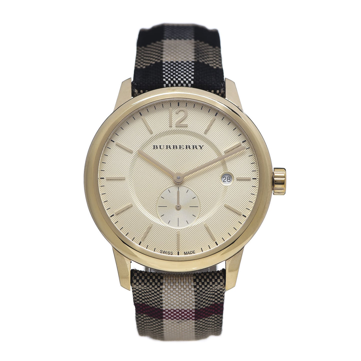 Stainless Steel Calfskin 40mm Quartz Watch Beige BU10001