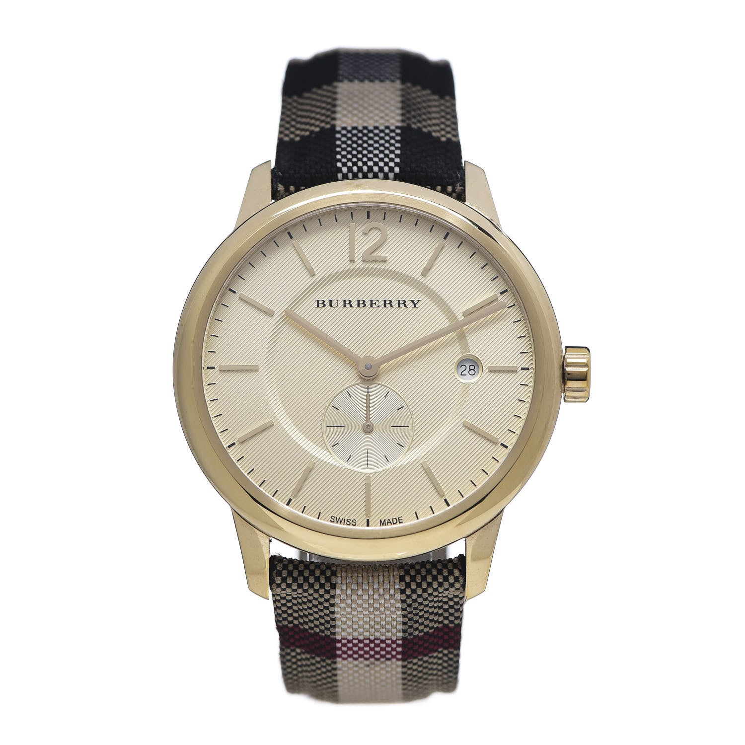 Burberry Stainless Steel Calfskin 40mm Quartz Watch Beige BU10001 1 of 7