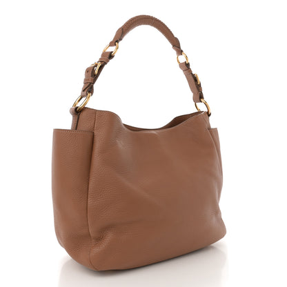 Prada Vitello Daino Side Pocket Hobo Cuoio 3 of 10