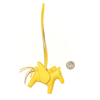 Hermes Milo Lambskin Grigri Rodeo Pegase Horse Bag Charm PM Jaune De Naples 2 of 5