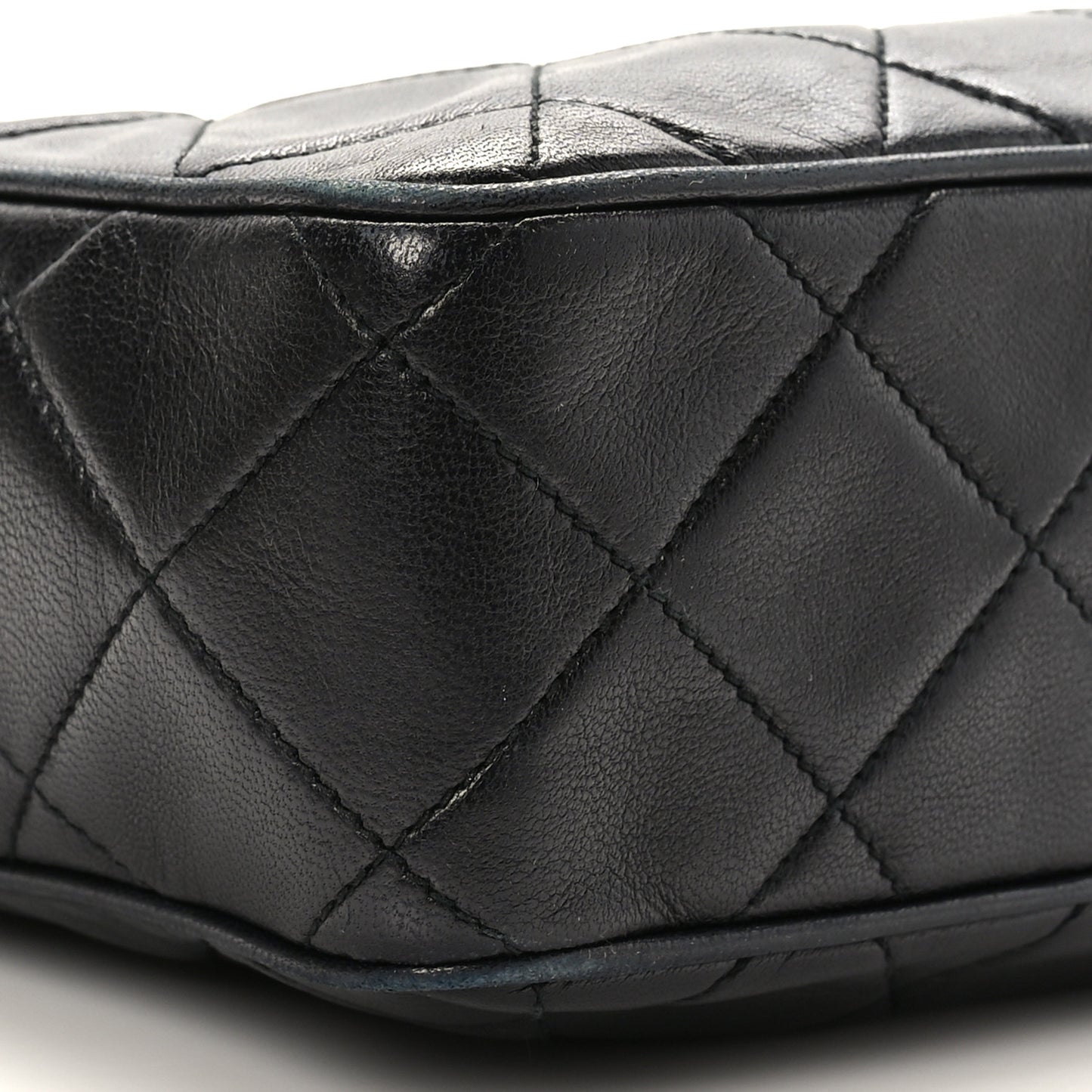 Lambskin Quilted Camera Case Black