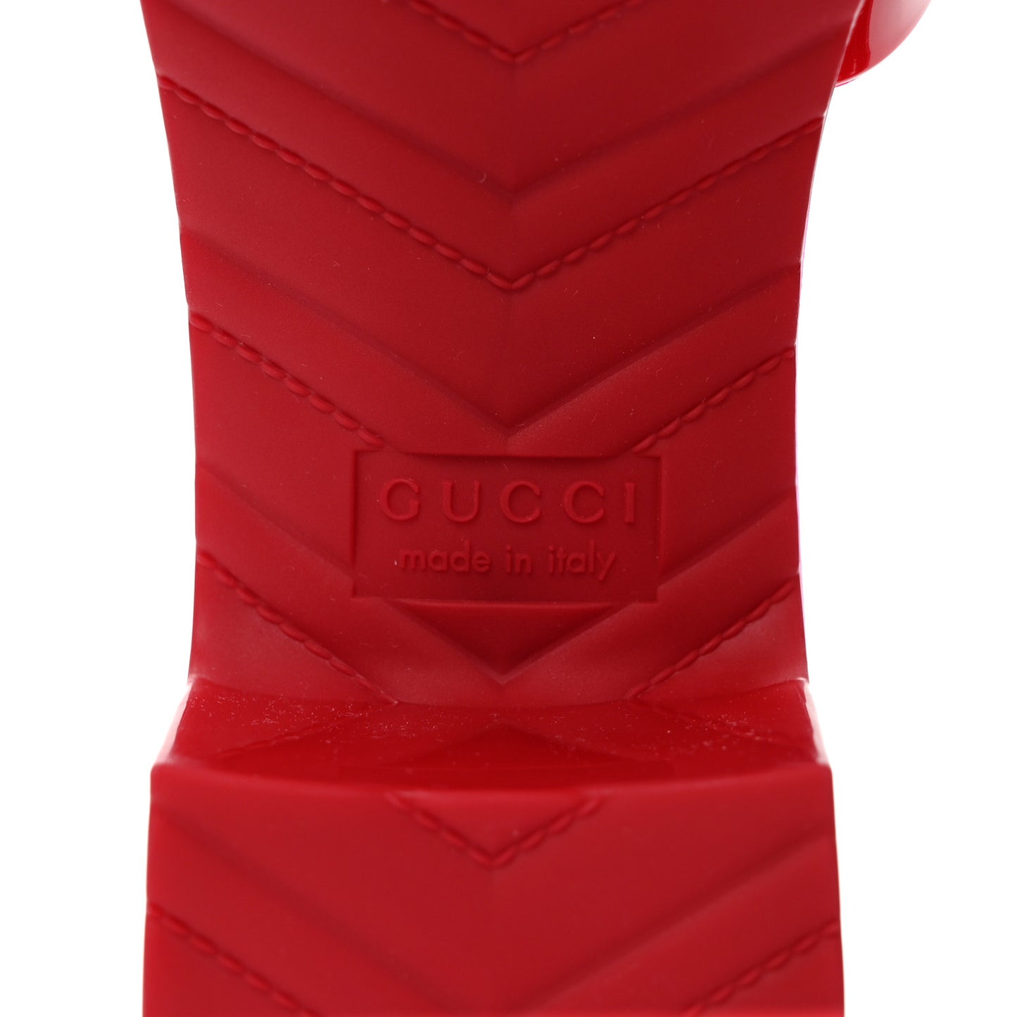 Rubber Gucci Logo Womens Platform 20/60mm Slide Sandals 38 Hibiscus Red