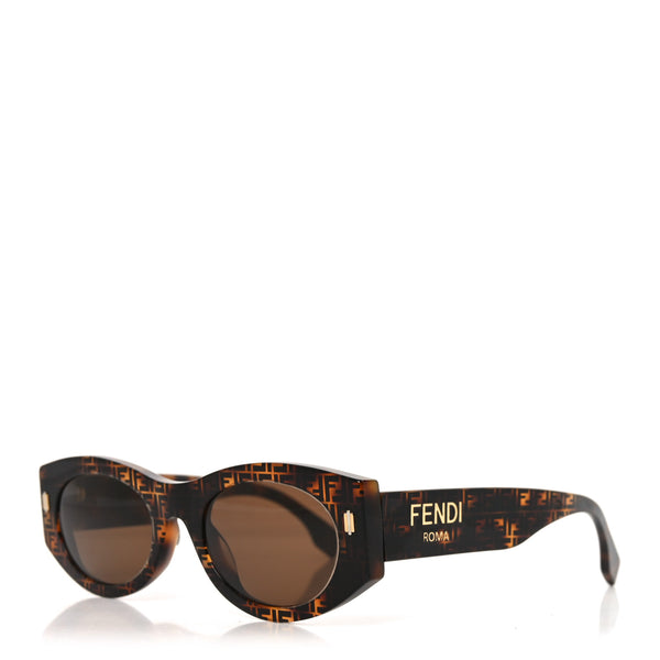 Fendi Acetate Fendi Roma Oval Sunglasses FE40125I Havana  display picture 2