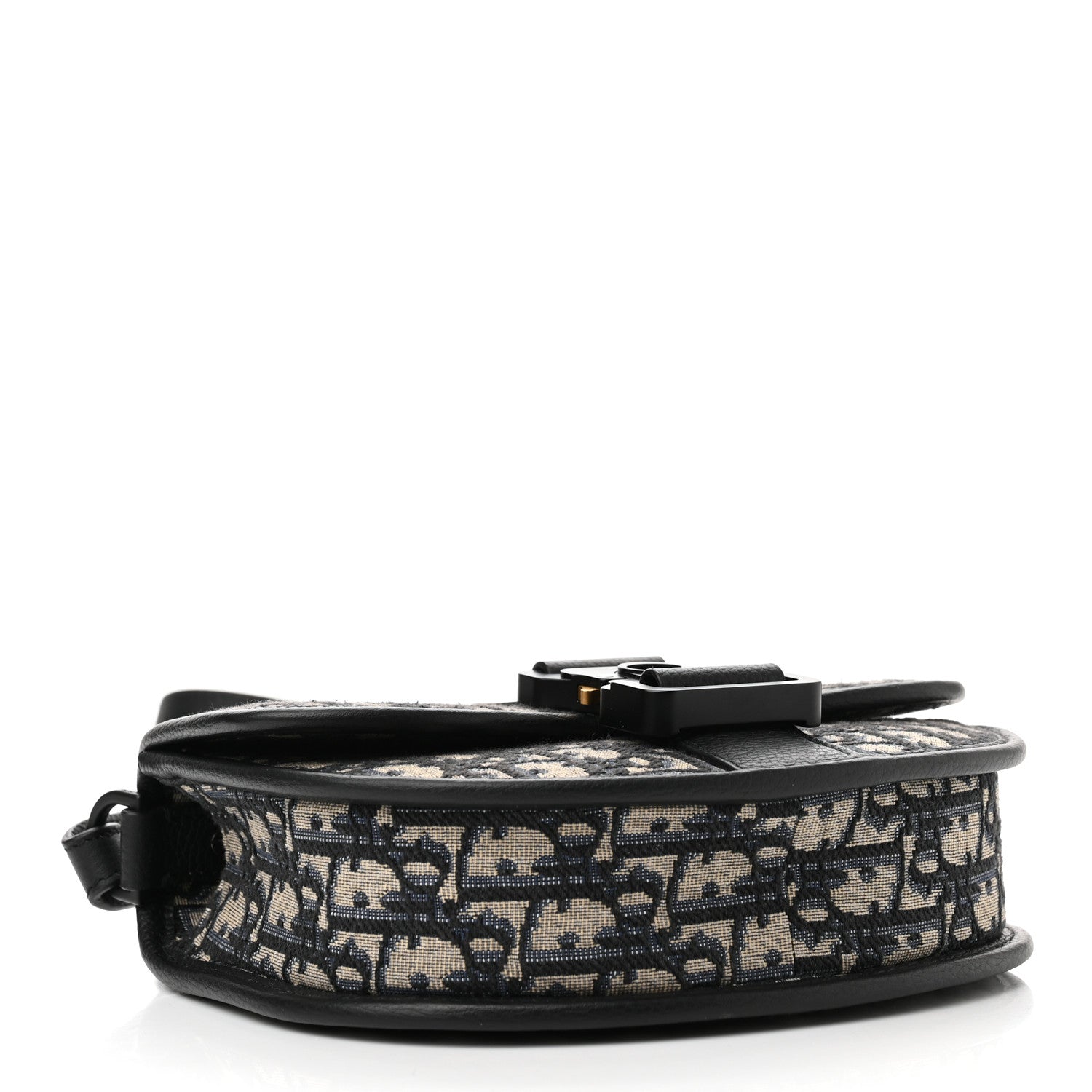 Christian Dior Oblique Grained Calfskin Mini Gallop Bag With Strap Black Beige 4 of 9