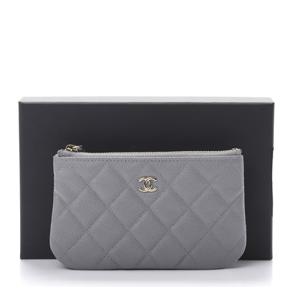 Chanel Caviar Quilted Small Cosmetic Case Grey 8 of 8