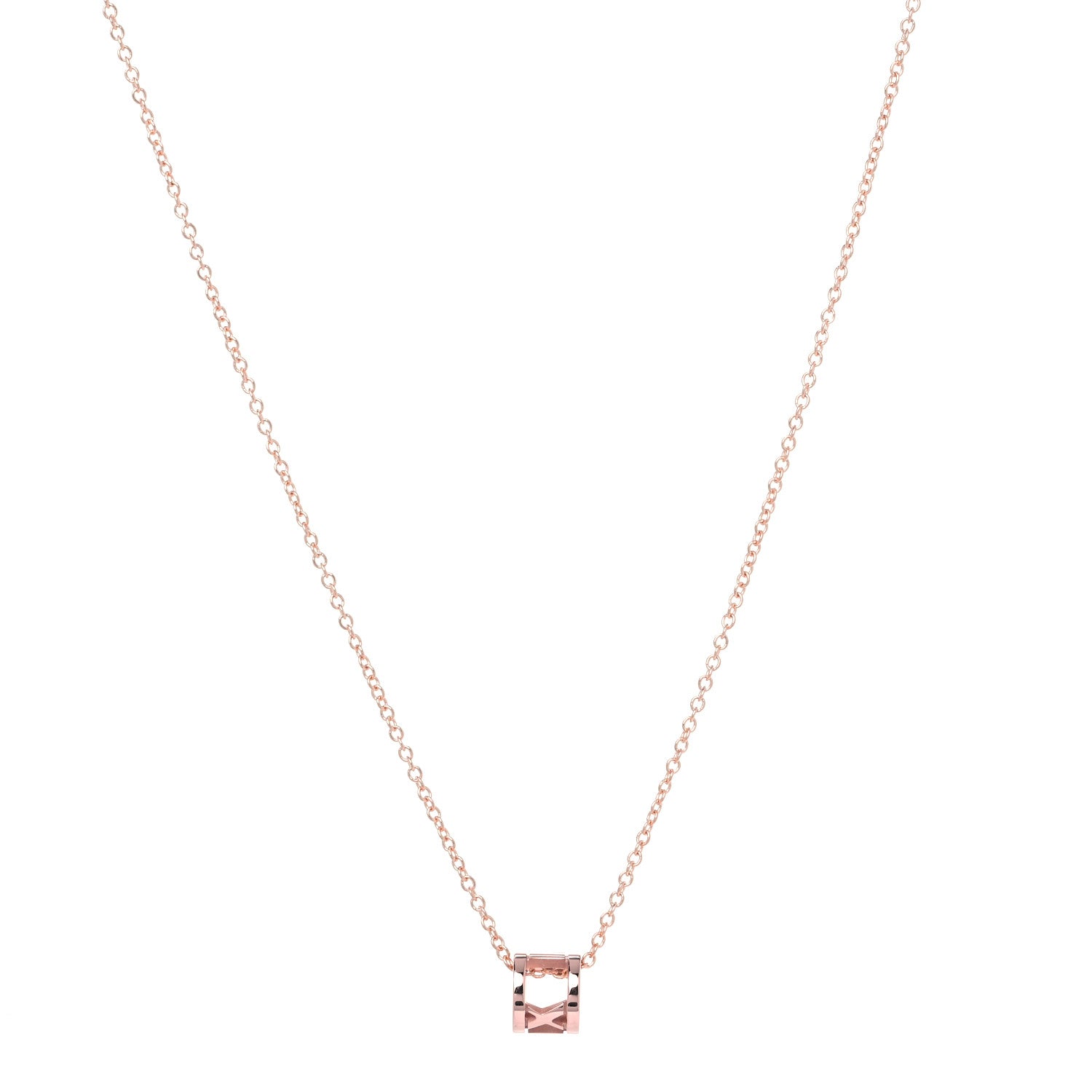 Tiffany 18K Rose Gold Atlas Open Pendant Necklace 1 of 6
