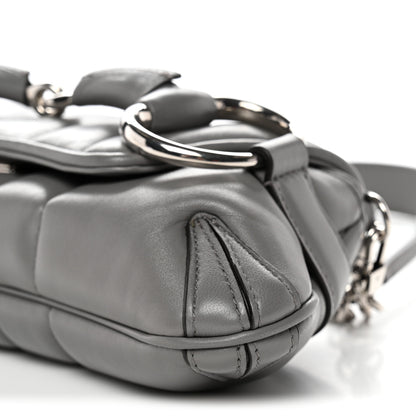Gucci Nappa Vertical Matelasse Small Maxi Horsebit Chain Shoulder Bag Gray 10 of 10