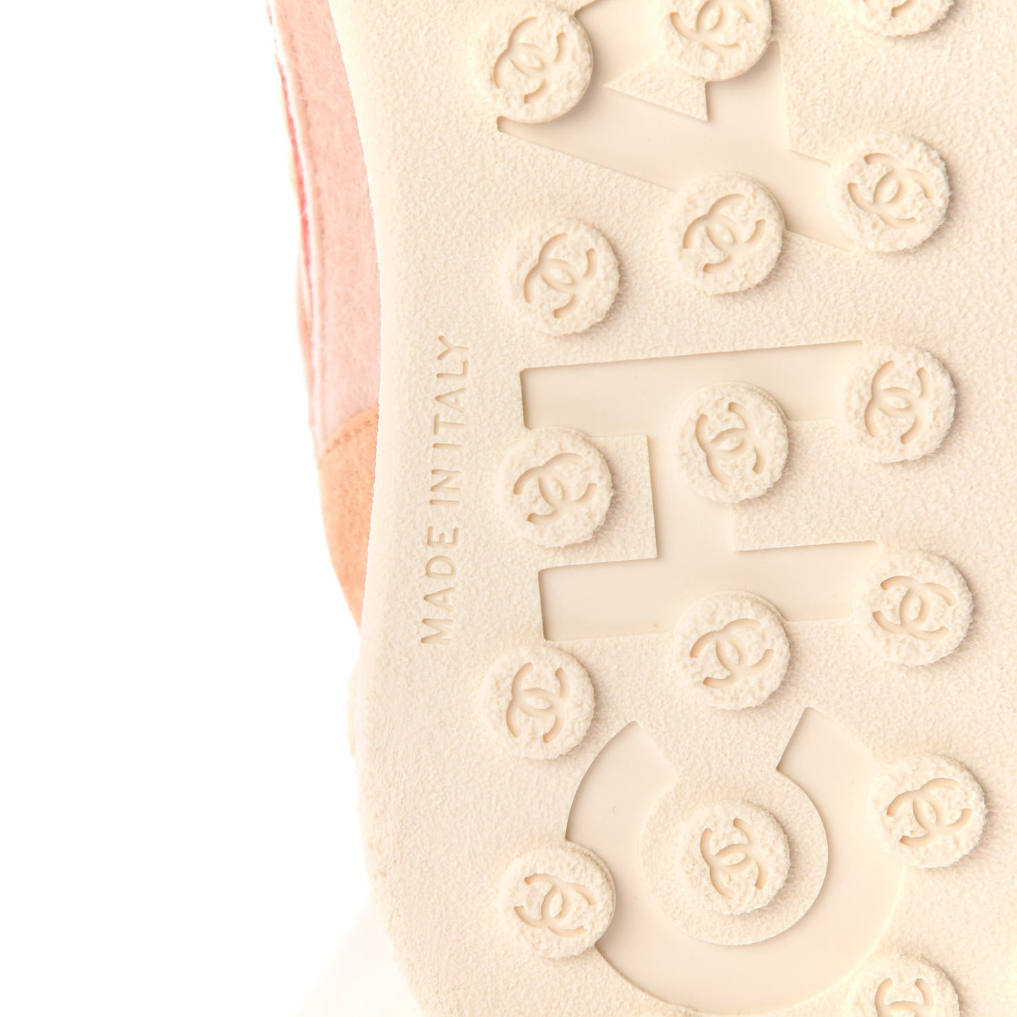 Wool Nylon Lambskin Suede Calfskin Womens Logo Sneakers 38 Beige Pink