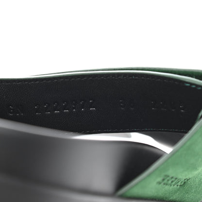 Hermes Suede Goatskin Womens Chypre Sandals 36 Vert Electrique 8 of 8