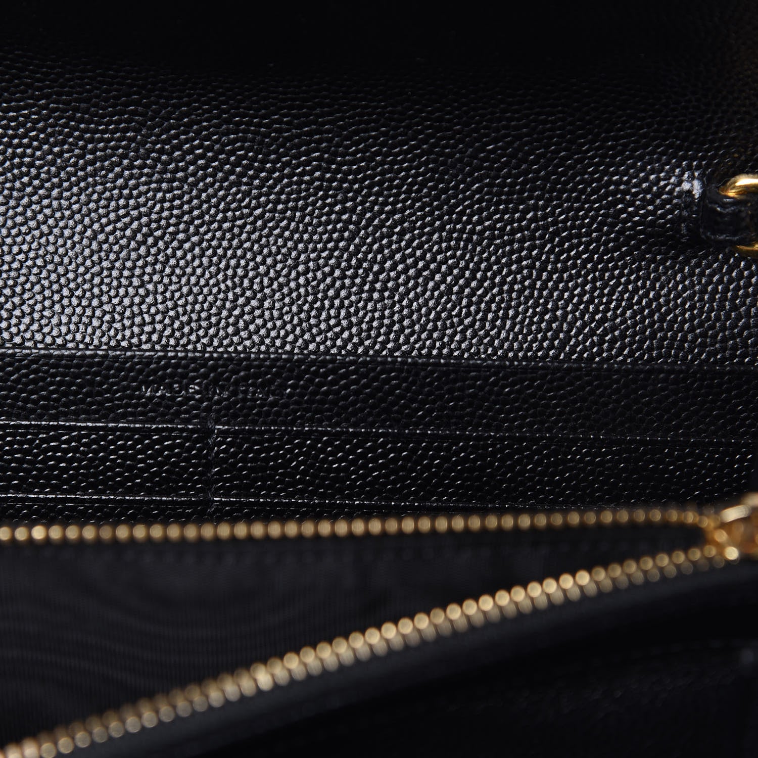 Saint Laurent Grain De Poudre Matelasse Chevron Small Monogram Chain Wallet Black 9 of 11