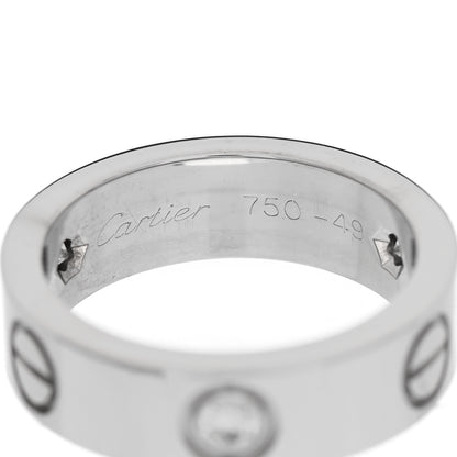 Cartier 18K White Gold 3 Diamond 5.5mm LOVE Ring 49 5 4 of 7