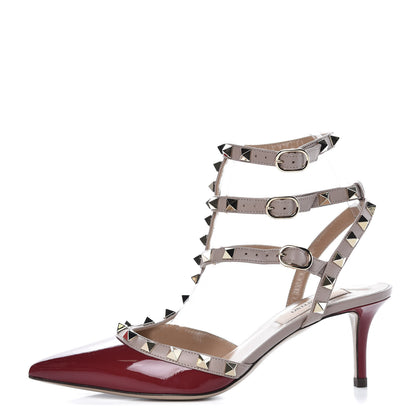 Valentino Garavani Patent Nappa Rockstud Ankle Strap 65mm Pumps 36 Rubin Poudre 1 of 8