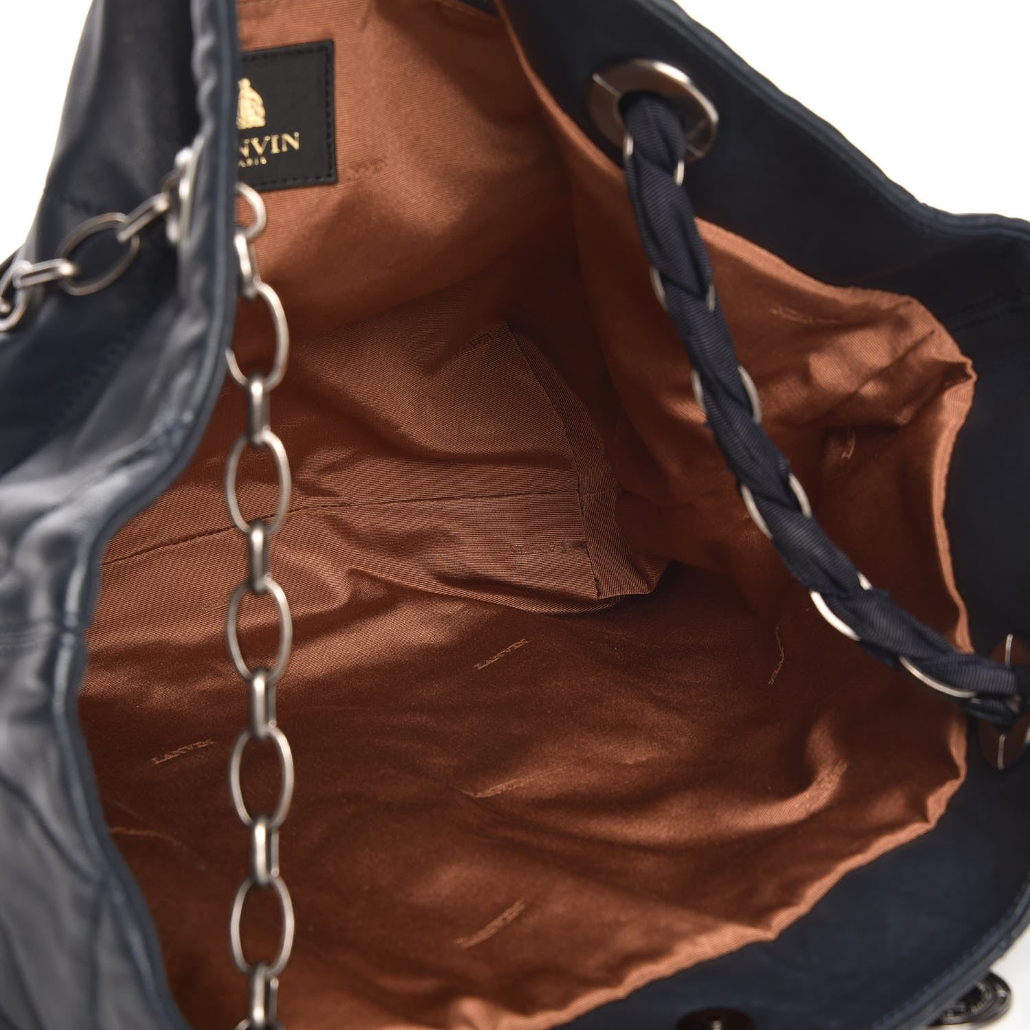 Lanvin Lambskin Quilted Large Amelia Tote Blue 5 of 8
