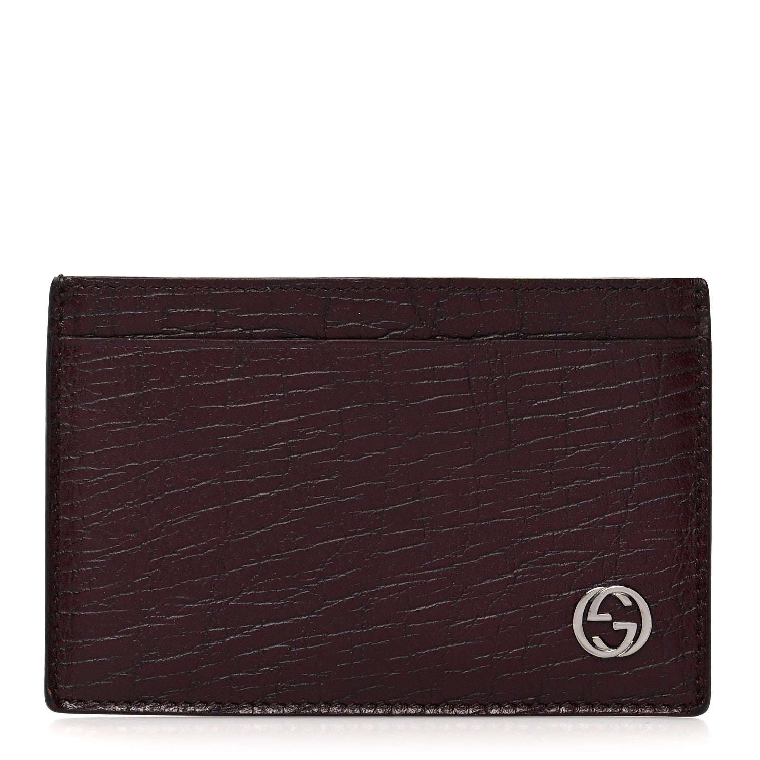 Gucci Calfskin GG Card Holder Burgundy 1 of 8