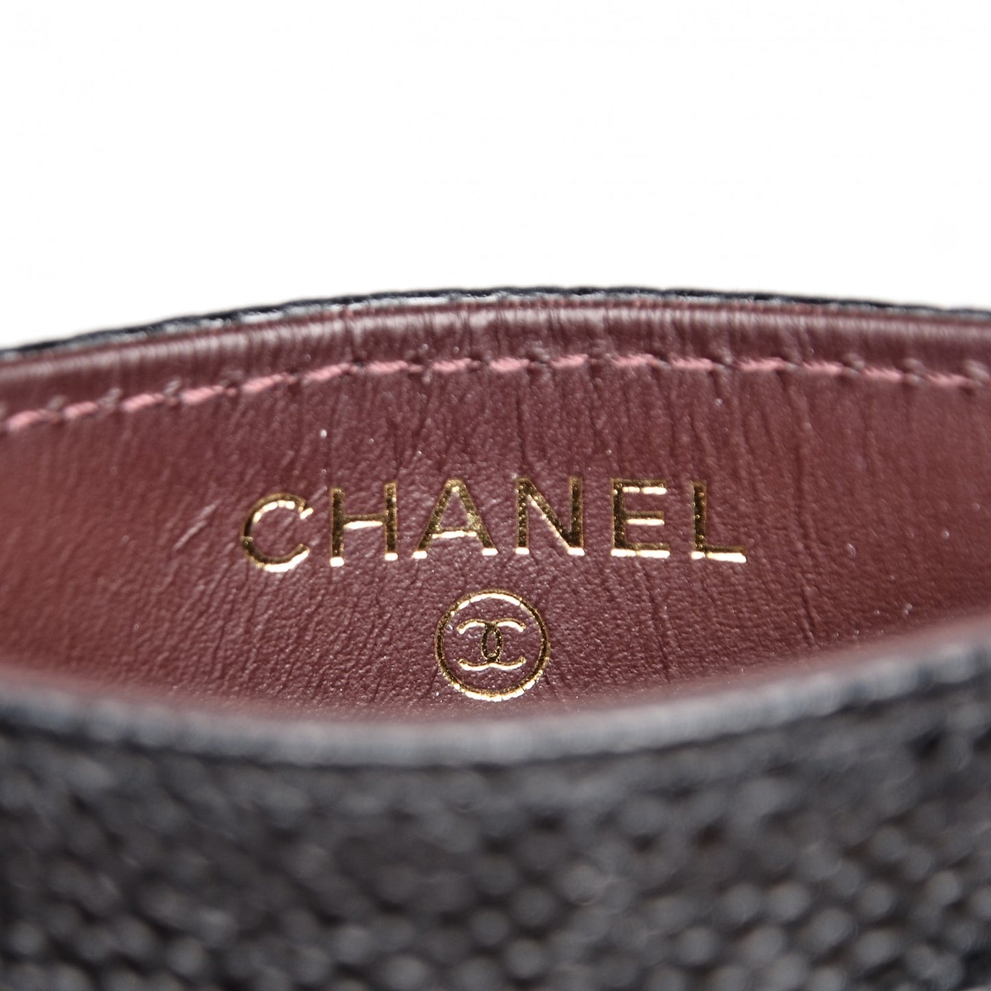 Caviar Quilted Card Holder Black