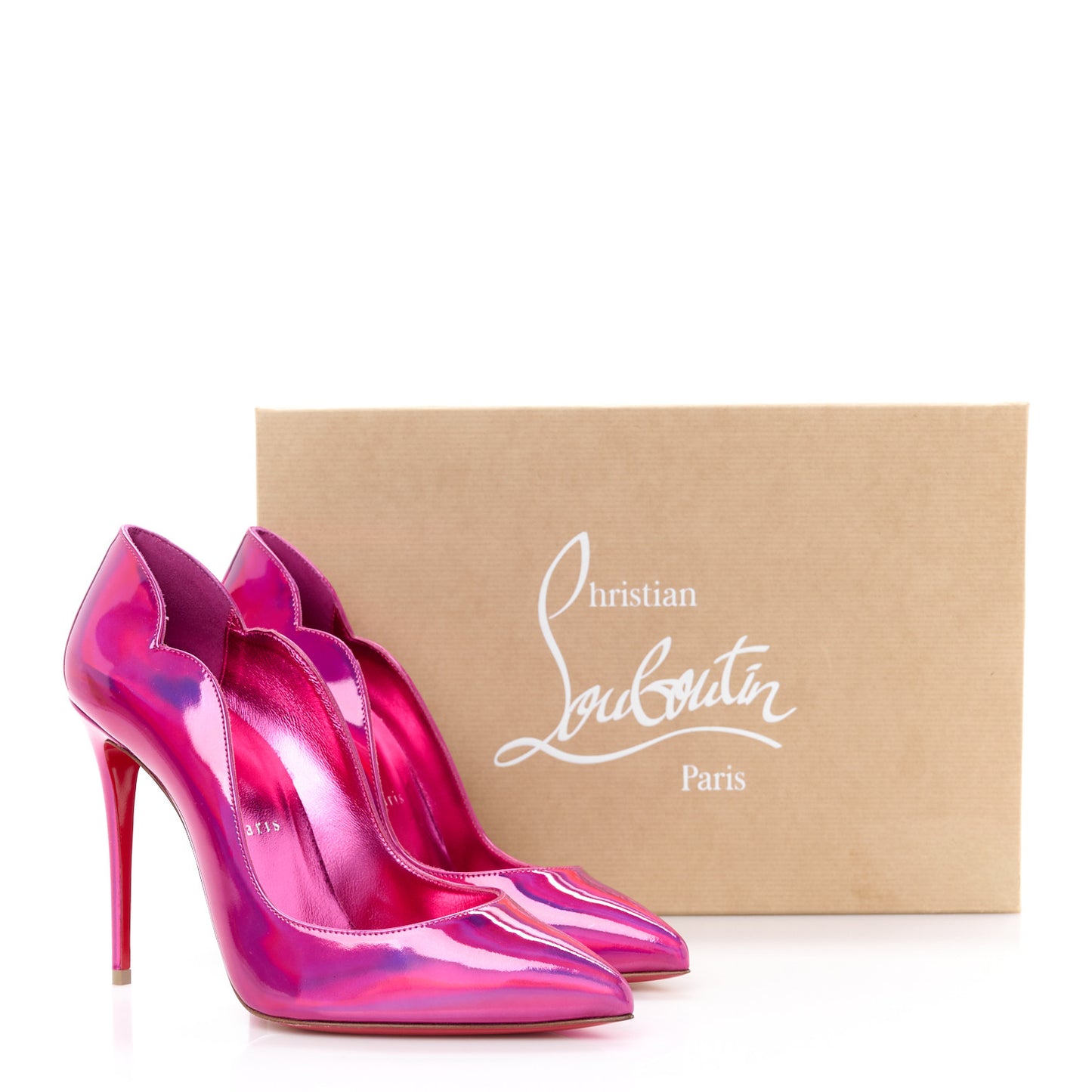 Metallic Patent Psychic Hot Chick 100 Pumps 37 Fuxia