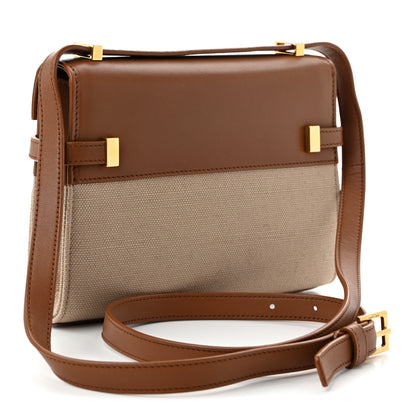 Saint Laurent Canvas Calfskin Mini Manhattan Shoulder Bag  Natural Beige Brick 3 of 10