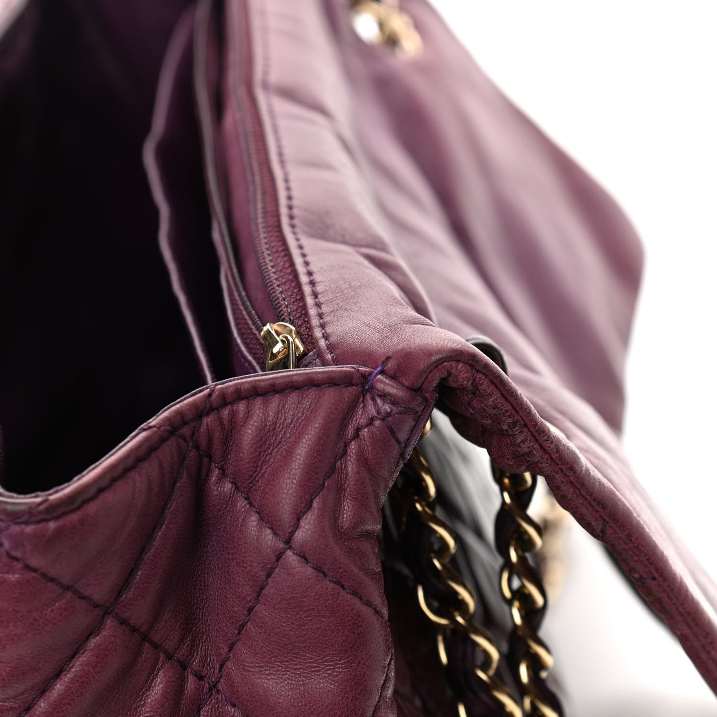 Lambskin Quilted Maxi Single Flap Purple