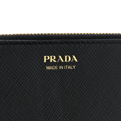 Prada Saffiano Metal Tab Wallet Black 8 of 9