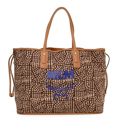 MCM Visetos Large Liz Reversible Shopper Tote Cognac 4 of 15