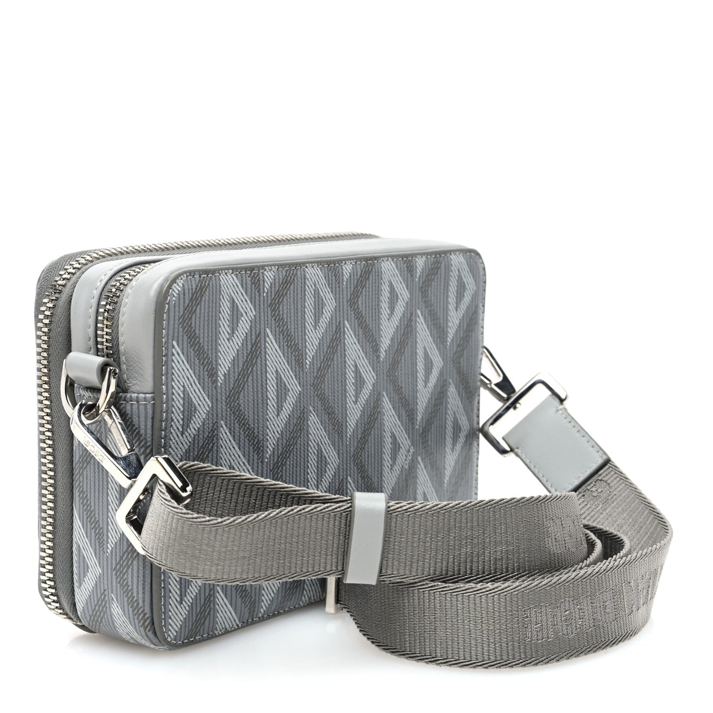Coated Canvas CD Diamond Messenger Pouch Grey
