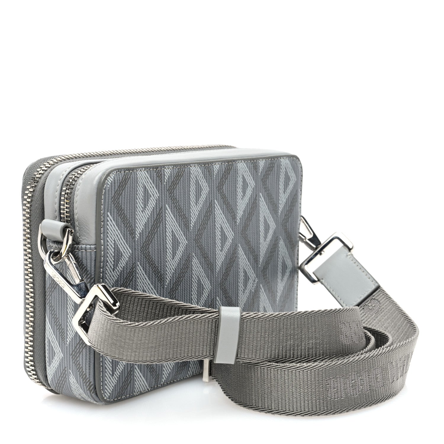 Christian Dior Coated Canvas CD Diamond Messenger Pouch Grey 3 of 10