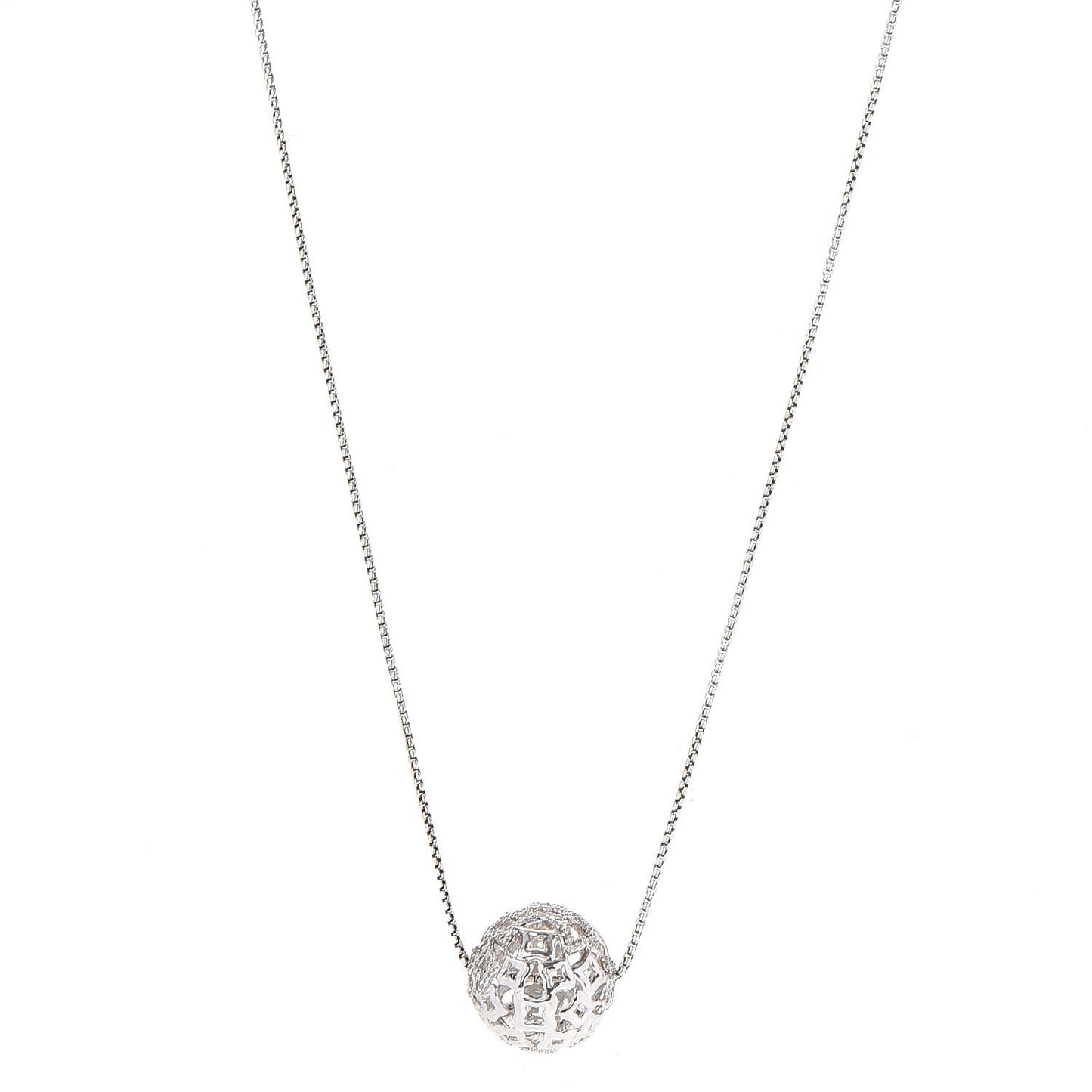 Sterling Silver Diamond Star Orb Tapestry Necklace