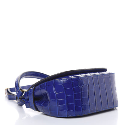 Mulberry Calfskin Crocodile Embossed Small Amberley Satchel Cobalt Blue 4 of 9