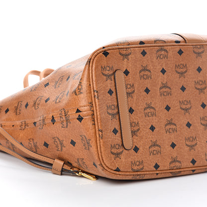 MCM Visetos Large Liz Reversible Shopper Tote Cognac 8 of 13