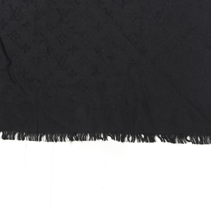 Louis Vuitton Wool Silk Monogram Shawl Black 3 of 3