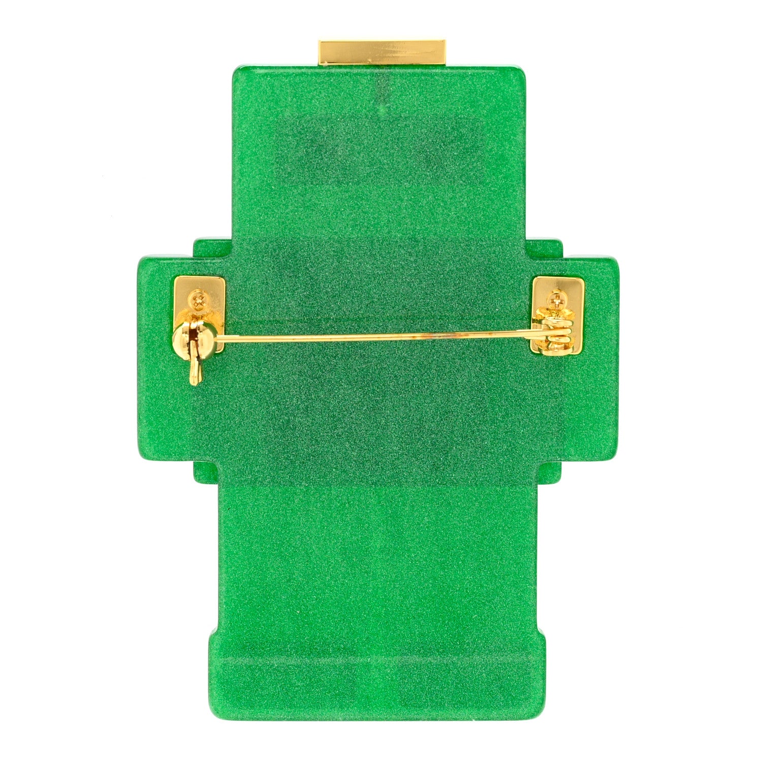 MCM Acetate Robot Brooch Green 3 of 5