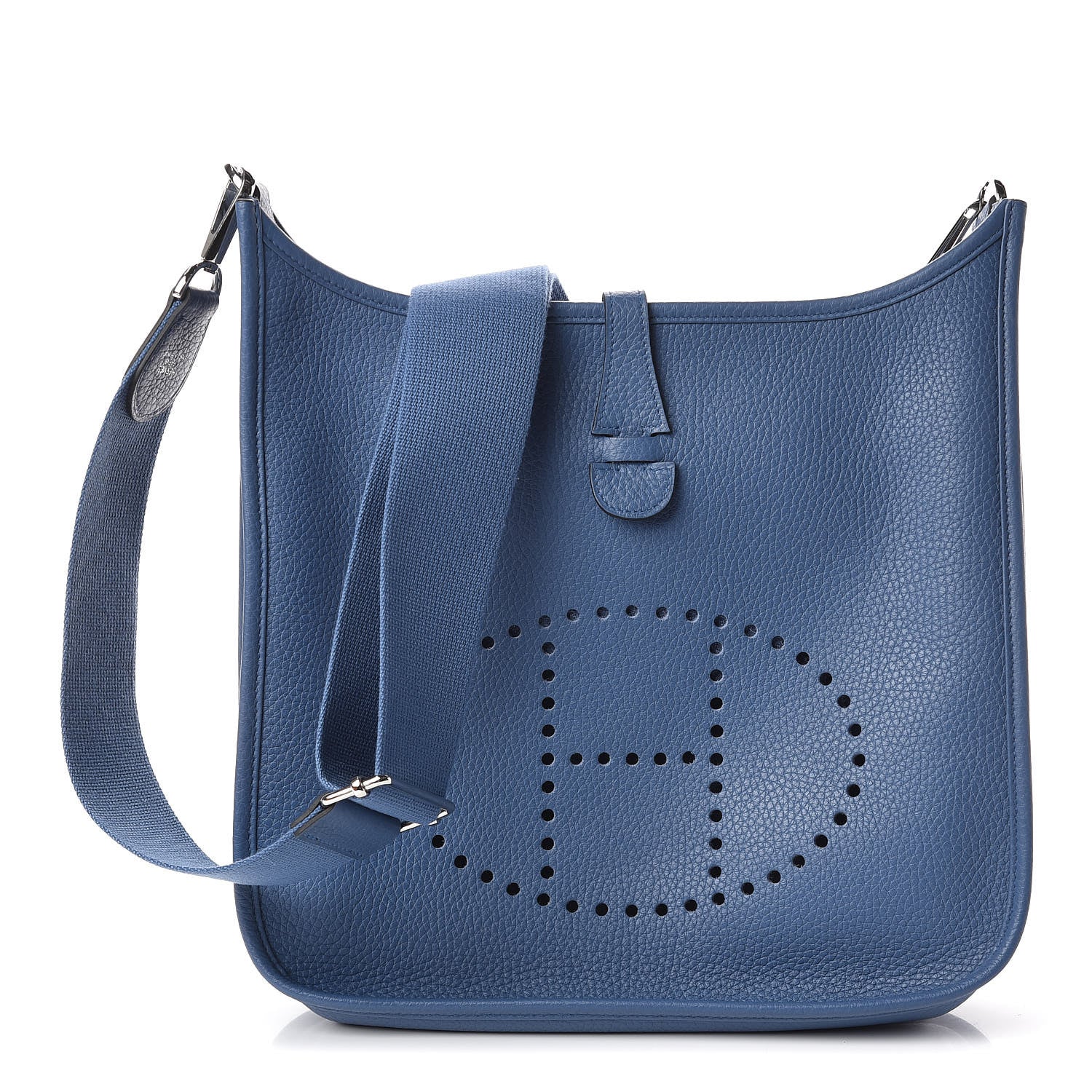 Hermes Taurillon Clemence Evelyne III PM Bleu Agate 1 of 10