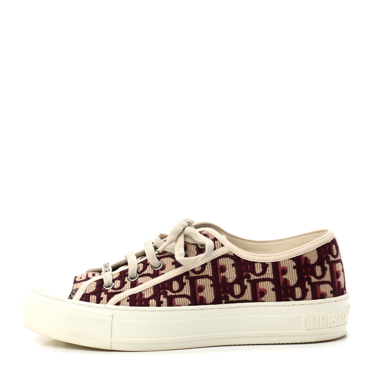Christian Dior Canvas Oblique Walk'N'Dior Low Top Sneakers 37 Deep Amaranth 1 of 9