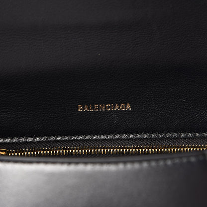 Balenciaga Shiny Box Calfskin Small Hourglass Top Handle Bag Black 6 of 10
