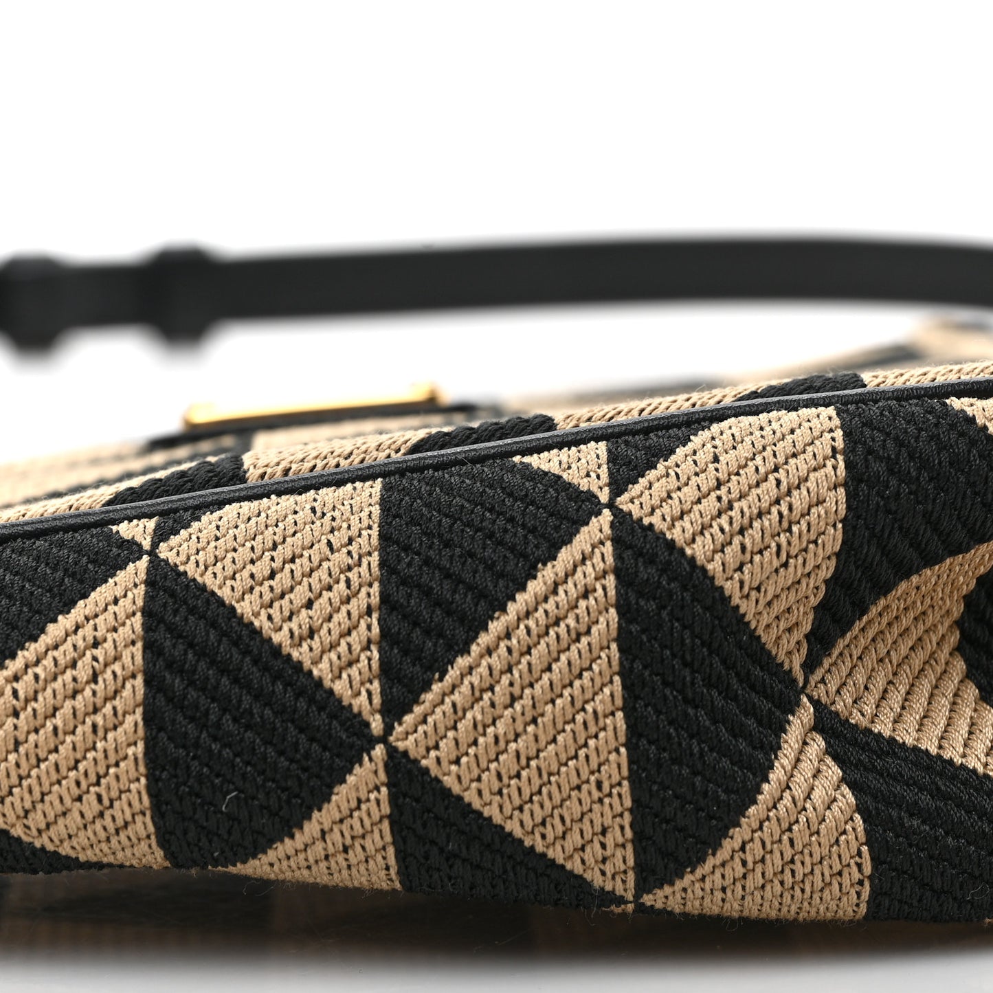 Jacquard Triangolo Symbole Embroidered Mini Triangle Bag Black Corda