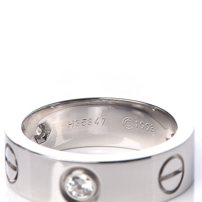 Cartier 18K White Gold 3 Diamond 5.5mm LOVE Ring 49 5 4 of 5