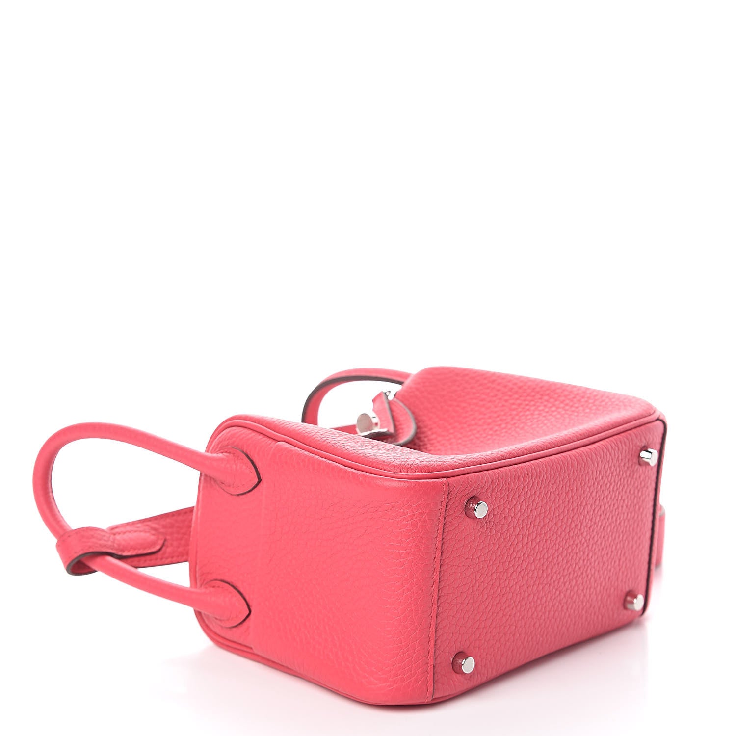 Hermes Taurillon Clemence Mini Lindy 20 Rose Extreme 4 of 8