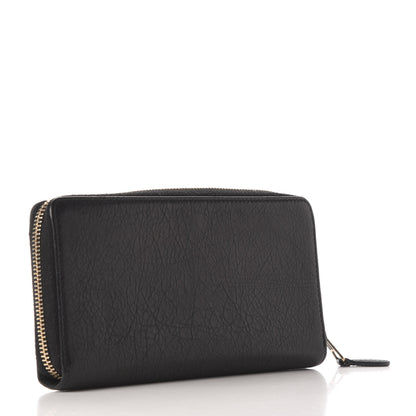 Balenciaga Agneau Giant 12 Rose Gold Hardware Continental Zip Around Wallet Black 3 of 8