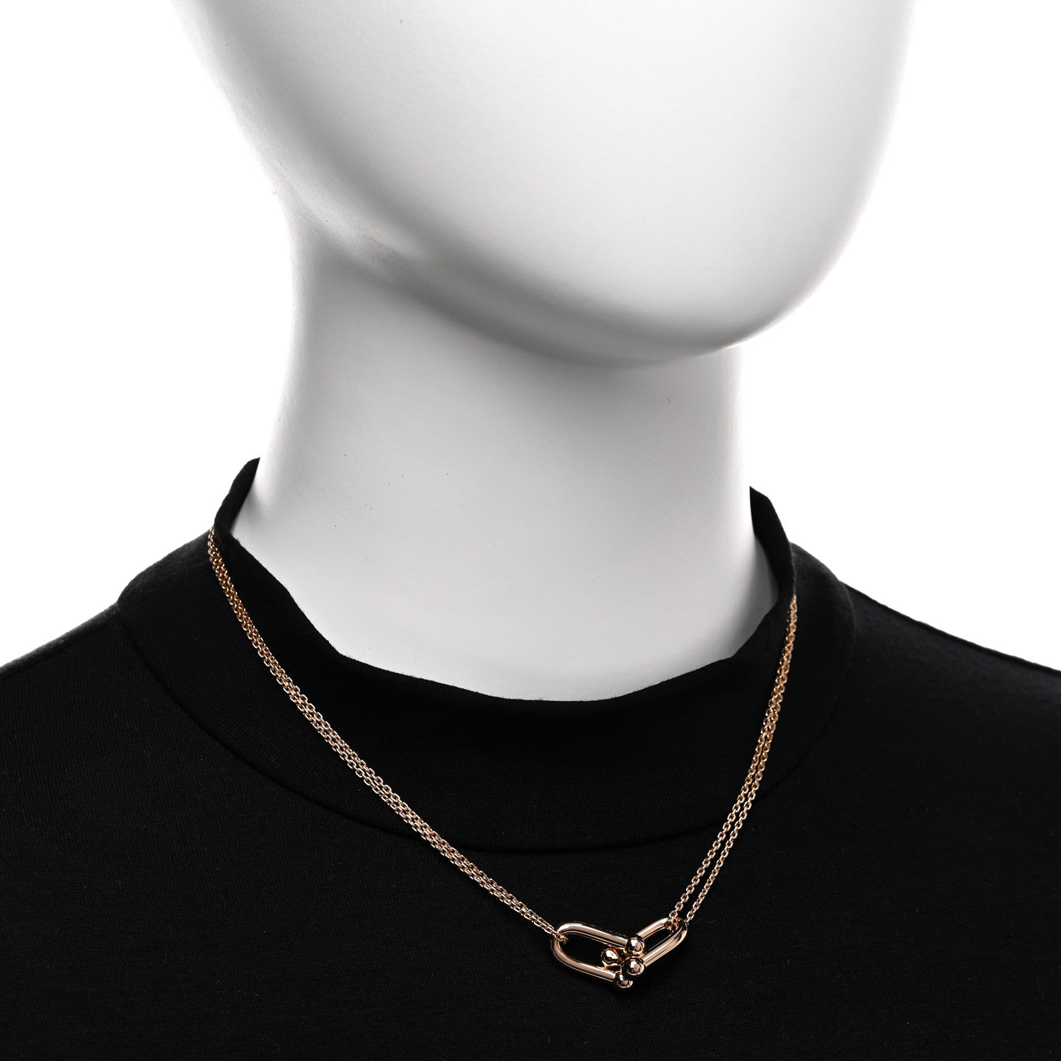 Tiffany 18K Rose Gold HardWear Double Link Pendant Necklace 2 of 4