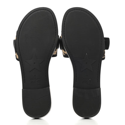 Christian Dior Technical Stretch Fabric Leopard Dio(r)evolution Slide Sandals 39 Black Natural 5 of 9