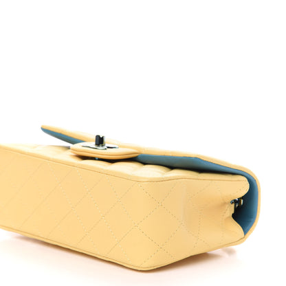 Chanel Lambskin Quilted Mini Rectangular Flap Yellow Blue 9 of 10