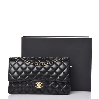 Chanel Lambskin Quilted Medium Double Flap Black 10 of 10