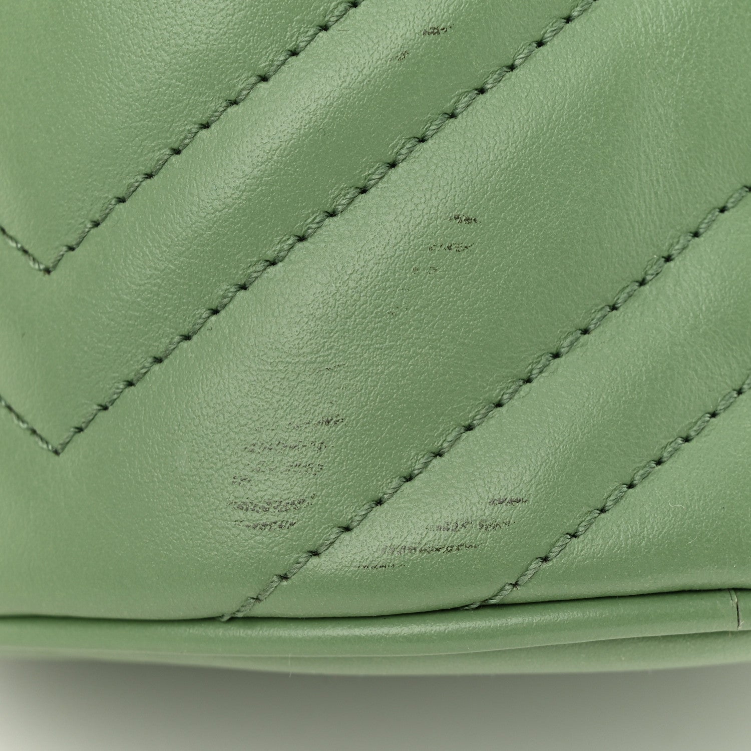Gucci Calfskin Matelasse Chevron Mini GG Marmont 2.0 Bucket Bag Salamander Green 11 of 12
