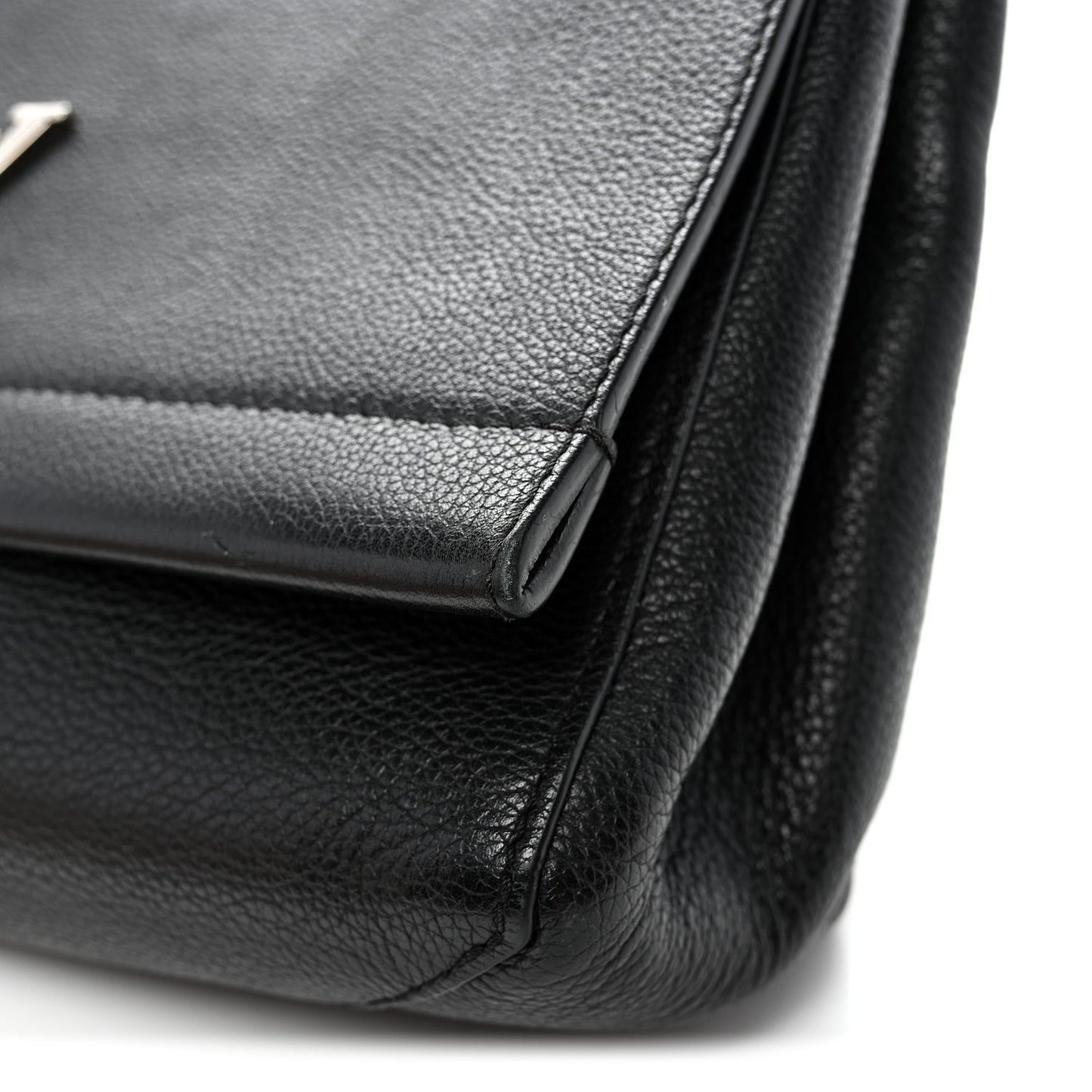 Soft Calfskin Lockme II Top Handle Black