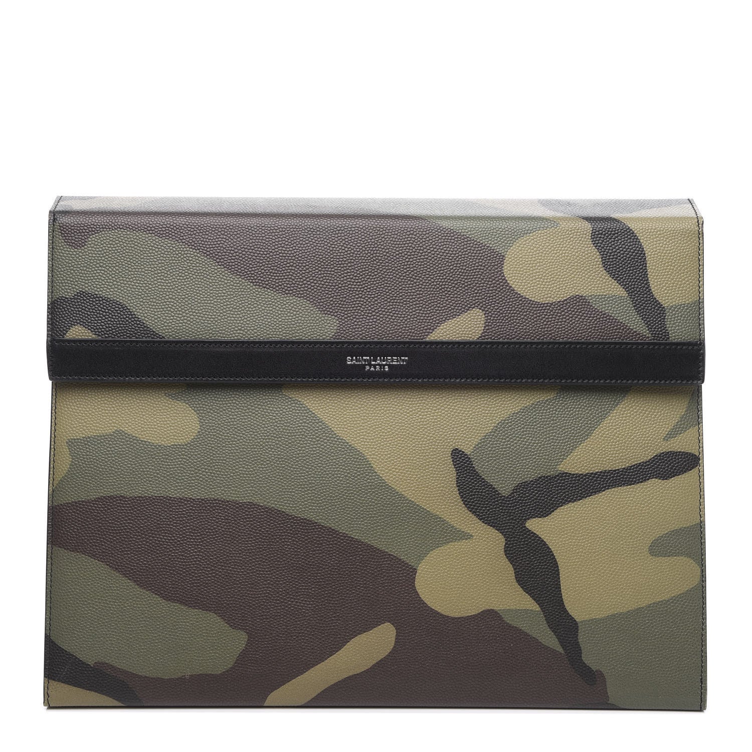 Saint Laurent Grain De Poudre Camouflage Pouch Kaki Black 1 of 9