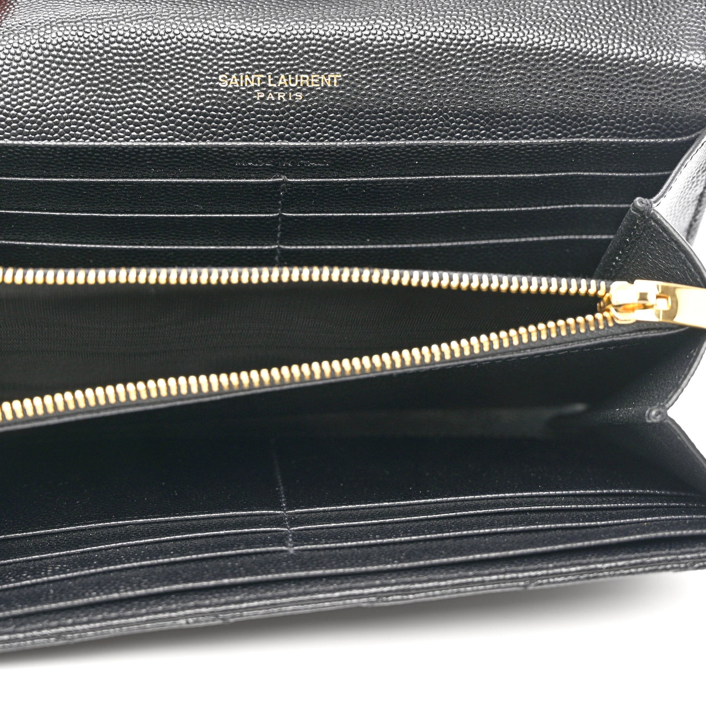 Grain De Poudre Matelasse Chevron Monogram Flap Wallet Black